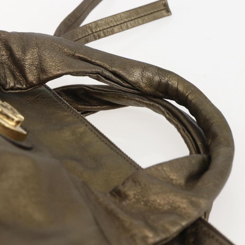 GUCCI Histeria Hand Bag Leather Gold Tone 197020 Auth kk589 - Picture 8 of 16